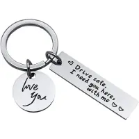 INF Sleutelhanger "Drive safe" RVS Zilver