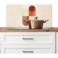 KitchenYeah Spatscherm keuken 80x40 cm - Kookplaat achterwand Bogen - Beige - Vormen - Muurbeschermer - Spatwand fornuis - Hoogwaardig aluminium