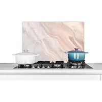 KitchenYeah Spatscherm keuken 60x40 cm - Kookplaat achterwand Marmer - Patroon - Pastel - Abstract - Marmerlook - Luxe - Muurbeschermer - Spatwand fornuis - Hoogwaardig aluminium