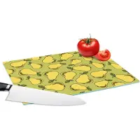 KitchenYeah Glazen Snijplank - 28x20 - Peer - Fruit - Vintage - Patronen - Snijplanken Glas