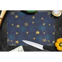 KitchenYeah Glazen Snijplank - 39x28 - Sterren - Sneeuw - Patronen - Kerst - Snijplanken Glas