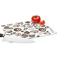 KitchenYeah Glazen Snijplank - 28x20 - Brood - Patisserie - Vintage - Design - Snijplanken Glas