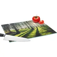 KitchenYeah Glazen Snijplank - 39x28 - Bomen - Natuur - Bos - Snijplanken Glas