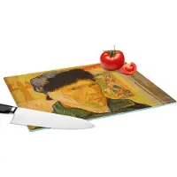 KitchenYeah Glazen Snijplank - 39x28 - Zelfportret met verbonden oor - Vincent van Gogh - Snijplanken Glas