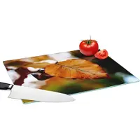 KitchenYeah Glazen Snijplank - 39x28 - Beuk - Herfst - Bladeren - Snijplanken Glas