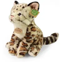 Rappa ECO knuffel ocelot 28 cm - realistische knuffel van recyclede PET flessen - bruin creme zwart