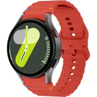 Strap-it Siliconen Wave bandje - Geschikt voor Samsung Galaxy Watch 7 (40 & 44mm) / Galaxy Watch 6 (Classic) / Galaxy Watch 5 (Pro) / Galaxy Watch 4 (Classic) - rood