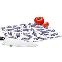 KitchenYeah Glazen Snijplank - 28x20 - Tropisch - Bladeren - Patronen - Stippen - Snijplanken Glas