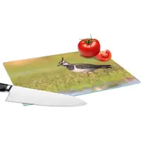 KitchenYeah Glazen Snijplank - 28x20 - Vogel - Gras - Natuur - Dieren - Kievit - Snijplanken Glas