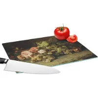 KitchenYeah Glazen Snijplank - 28x20 - Fruit - Stilleven met druiven - Oude meesters - Snijplanken Glas