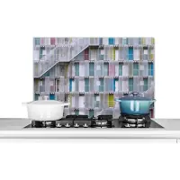 KitchenYeah Spatscherm keuken 80x55 cm - Kookplaat achterwand Appartementen - Deuren - Architectuur - Trappen - Muurbeschermer - Spatwand fornuis - Hoogwaardig aluminium