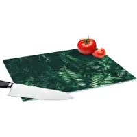 KitchenYeah Glazen Snijplank - 39x28 - Bladeren - Jungle - Natuur - Tropisch - Planten - Snijplanken Glas