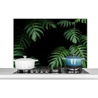 KitchenYeah Spatscherm keuken 100x65 cm - Kookplaat achterwand Jungle - Planten - Monstera - Jongens - Meisjes - Kinderen - Muurbeschermer - Spatwand fornuis - Hoogwaardig aluminium