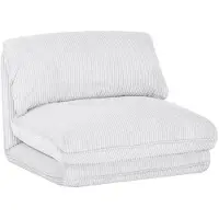 Sweeek Loungestoel met slaapfunctie corduroy fauteuil Gebroken wit