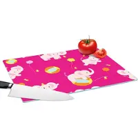 KitchenYeah Glazen Snijplank - 39x28 - Olifant - Bloemen - Patronen - Snijplanken Glas