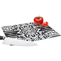 KitchenYeah Glazen Snijplank - 28x20 - Patronen - Contrast - Geometrisch - Snijplanken Glas