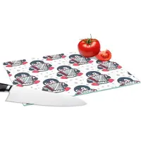 KitchenYeah Glazen Snijplank - 28x20 - Accordeon - Pinguïn - Patronen - Snijplanken Glas