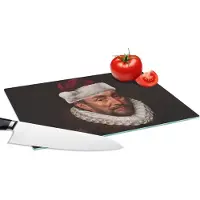 KitchenYeah Glazen Snijplank - 28x20 - Willem van Oranje - Adriaen Thomasz - Kerst - Snijplanken Glas