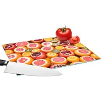 KitchenYeah Glazen Snijplank - 28x20 - Fruit - Citrus - Oranje - Snijplanken Glas