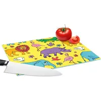KitchenYeah Glazen Snijplank - 28x20 - Flamingo - Dieren - Patroon - Snijplanken Glas