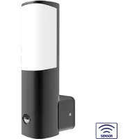 Braytron Tarus LED Tuinverlichting Wandlamp LED Buitenlamp Aluminium- Bewegingssensor -Waterditch IP54 -Grijs -7W -3000K Warm wit licht
