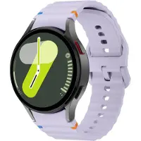 Strap-it Siliconen Wave bandje - Geschikt voor Samsung Galaxy Watch 7 (40 & 44mm) / Galaxy Watch 6 (Classic) / Galaxy Watch 5 (Pro) / Galaxy Watch 4 (Classic) - lichtpaars