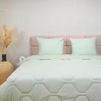 HappyBed Dekbed zonder overtrek 140x200 - Wasbaar Dekbed - Bedrukt dekbed zonder hoes - Hoesloos Dekbed - Eenpersoonsdekbed - Light Green