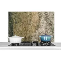 KitchenYeah Spatscherm keuken 100x65 cm - Kookplaat achterwand Beton - Bruin - Vintage - Muurbeschermer - Spatwand fornuis - Hoogwaardig aluminium