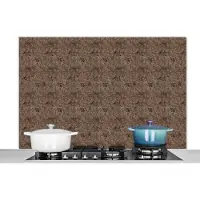 KitchenYeah Spatscherm keuken 120x80 cm - Kookplaat achterwand Steen - Patroon - Graniet print - Muurbeschermer - Spatwand fornuis - Hoogwaardig aluminium