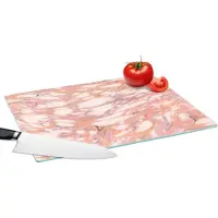 KitchenYeah Glazen Snijplank - 39x28 - Marmer - Zwart - Bellen - Snijplanken Glas