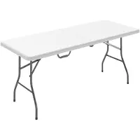 Outsunny Campingtisch aus Metall, Weiß