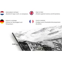 KitchenYeah Spatscherm keuken 120x80 cm - Kookplaat achterwand Schilderij - Stad - Auto - Geel - Muurbeschermer - Spatwand fornuis - Hoogwaardig aluminium