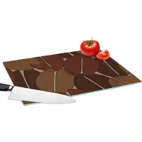 KitchenYeah Glazen Snijplank - 39x28 - Koffiebonen - Patronen - Coffee - Snijplanken Glas