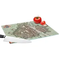 KitchenYeah Glazen Snijplank - 39x28 - Kaart - Maastricht - Vintage - Snijplanken Glas