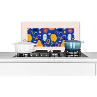 KitchenYeah Spatscherm keuken 70x30 cm - Kookplaat achterwand Bloem - Citroen - Fruit - Peer - Abstract - Muurbeschermer - Spatwand fornuis - Hoogwaardig aluminium