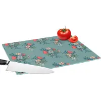 KitchenYeah Glazen Snijplank - 39x28 - Boeket - Patronen - Bloemen - Klaproos - Snijplanken Glas