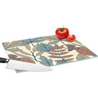KitchenYeah Glazen Snijplank - 39x28 - Herfst - Patronen - Bladeren - Snijplanken Glas