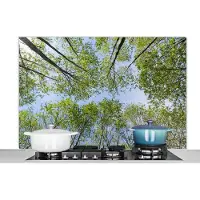 KitchenYeah Spatscherm keuken 120x80 cm - Kookplaat achterwand Zomer - Bomen - Lucht - Muurbeschermer - Spatwand fornuis - Hoogwaardig aluminium