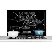 KitchenYeah Spatscherm keuken 100x65 cm - Kookplaat achterwand Stadskaart - Arnhem - Plattegrond - Kaart - Muurbeschermer - Spatwand fornuis - Hoogwaardig aluminium