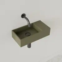 Gliss Design Fontein nano 36x18x9 cm zonder kraangat rechts olijf groen