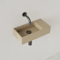 Gliss Design Fontein nano 36x18x9 cm zonder kraangat rechts cappuccino