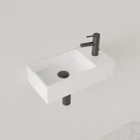 Gliss Design Fontein nano 36x18x9 cm 1 kraangat rechts hooglans wit