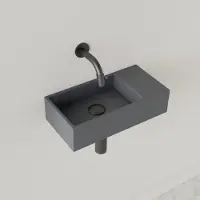Gliss Design Fontein Nano 36x18x9 cm Zonder Kraangat Rechts Leigrijs