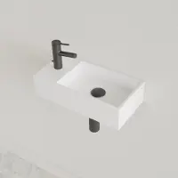 Gliss Design Fontein nano 36x18x9 cm 1 kraangat links hooglans wit