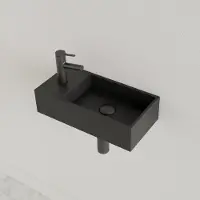 Gliss Design Fontein nano 36x18x9 cm 1 kraangat links mat zwart