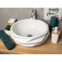Kerra KR01 waskom rond glans wit 40x40x15cm