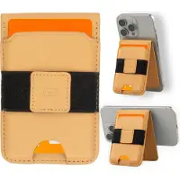 Garzini Premium Pasjeshouder van Echt Leer - Geschikt voor MagSafe Wallet - RFID Bescherming - Kaarthouder voor 7 Pasjes - Magnetische Kaarthouder - Cognac