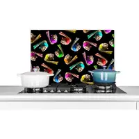 KitchenYeah Spatscherm keuken 60x40 cm - Kookplaat achterwand Meisje met de parel - Patronen - Regenboog - Muurbeschermer - Spatwand fornuis - Hoogwaardig aluminium