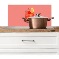 KitchenYeah Spatscherm keuken 60x30 cm - Kookplaat achterwand Glas - Ijsblokjes - Citroen - Kers - Muurbeschermer - Spatwand fornuis - Hoogwaardig aluminium