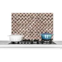 KitchenYeah Spatscherm keuken 80x55 cm - Kookplaat achterwand Metaal - Platen - Roest print - Patronen - Muurbeschermer - Spatwand fornuis - Hoogwaardig aluminium